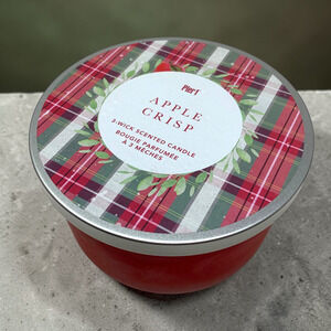 Pier 1 Imports Apple Crisp 3 Wick Candle 14oz Discontinued Holiday Scent New